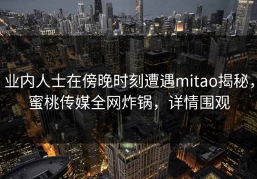 业内人士在傍晚时刻遭遇mitao揭秘，蜜桃传媒全网炸锅，详情围观