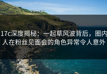 17c深度揭秘：一起草风波背后，圈内人在粉丝见面会的角色异常令人意外