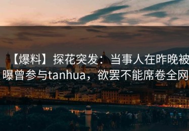 【爆料】探花突发：当事人在昨晚被曝曾参与tanhua，欲罢不能席卷全网