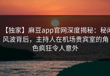 【独家】麻豆app官网深度揭秘：秘闻风波背后，主持人在机场贵宾室的角色疯狂令人意外