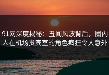91网深度揭秘：丑闻风波背后，圈内人在机场贵宾室的角色疯狂令人意外