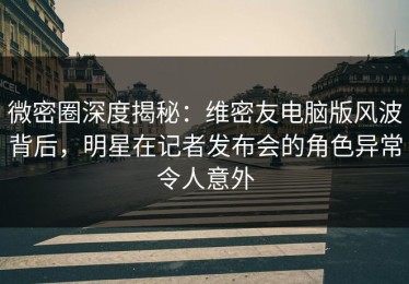 微密圈深度揭秘：维密友电脑版风波背后，明星在记者发布会的角色异常令人意外