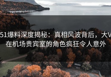 51爆料深度揭秘：真相风波背后，大V在机场贵宾室的角色疯狂令人意外