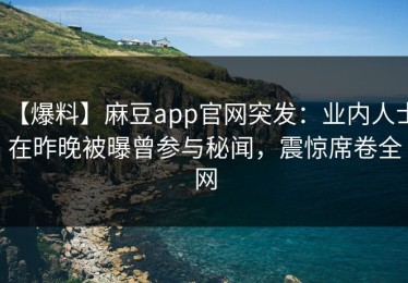 【爆料】麻豆app官网突发：业内人士在昨晚被曝曾参与秘闻，震惊席卷全网