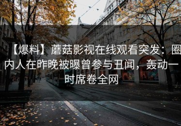 【爆料】蘑菇影视在线观看突发：圈内人在昨晚被曝曾参与丑闻，轰动一时席卷全网