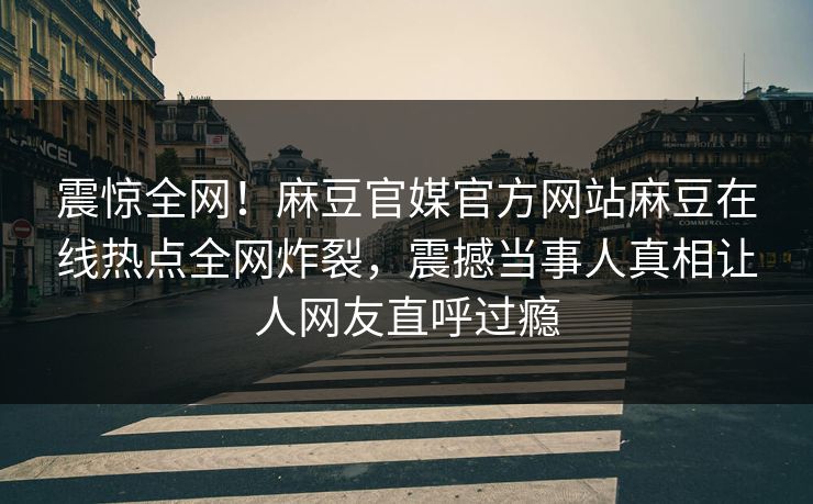 震惊全网！麻豆官媒官方网站麻豆在线热点全网炸裂，震撼当事人真相让人网友直呼过瘾