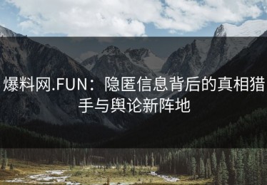 爆料网.FUN：隐匿信息背后的真相猎手与舆论新阵地