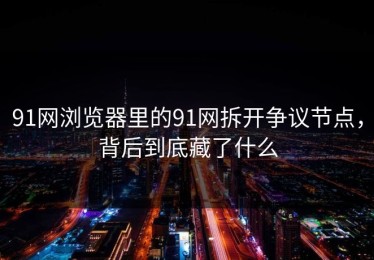 91网浏览器里的91网拆开争议节点，背后到底藏了什么