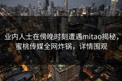 业内人士在傍晚时刻遭遇mitao揭秘，蜜桃传媒全网炸锅，详情围观