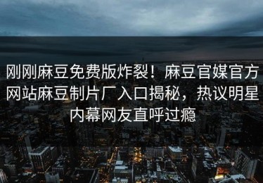刚刚麻豆免费版炸裂！麻豆官媒官方网站麻豆制片厂入口揭秘，热议明星内幕网友直呼过瘾
