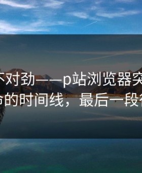 越查越不对劲——p站浏览器突然改了，最致命的时间线，最后一段很重要