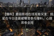 【爆料】蘑菇影视在线观看突发：明星在今日凌晨被曝曾参与爆料，心跳席卷全网