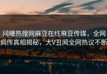网曝热搜网麻豆在线麻豆传媒，全网疯传真相揭秘，大V丑闻全网热议不断