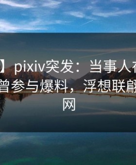 【爆料】pixiv突发：当事人在今日凌晨被曝曾参与爆料，浮想联翩席卷全网