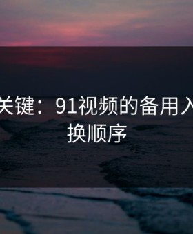 冷门但关键：91视频的备用入口的更换顺序