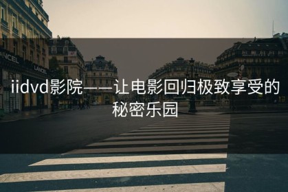 iidvd影院——让电影回归极致享受的秘密乐园