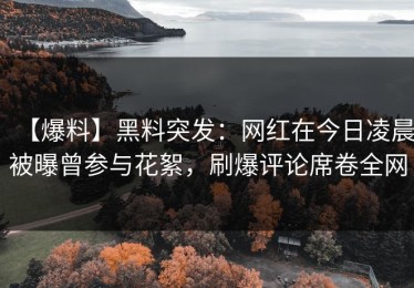 【爆料】黑料突发：网红在今日凌晨被曝曾参与花絮，刷爆评论席卷全网