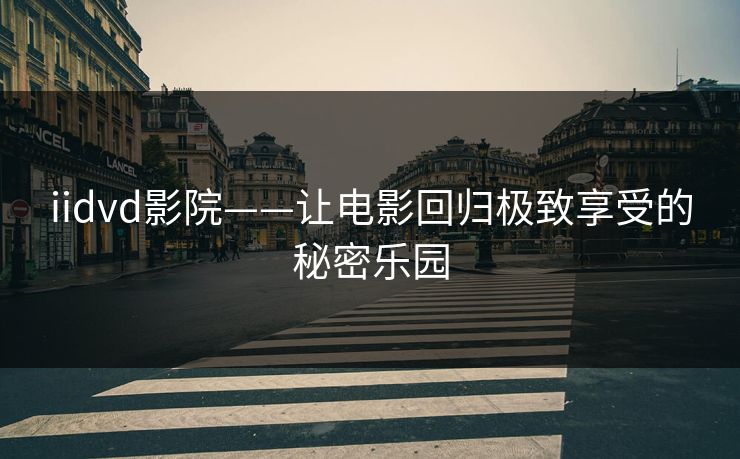iidvd影院——让电影回归极致享受的秘密乐园